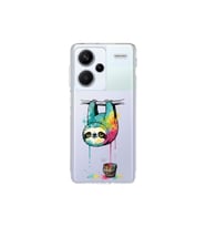Redmi Note 13 Pro Plus ile Uyumlu Splash Tembel Hayvan Tasarımlı Şeffaf Silikon Kılıf