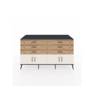 Kronos Konsol 2 Raflı 6 Çekmeceli 4 Kapaklı 176x59x99 Antrasit-Aytaşı/Çam