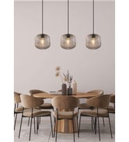 MYLİGHTS RUSTİK  ÜÇLÜ CAMLI  MASA ÜSTÜ  VİNTAGE SARKIT 100 CM KASA 