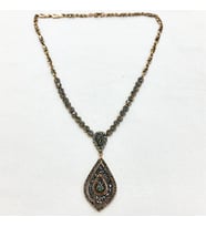 Aşina Gümüş - Hürrem Badem Elmas Montür Kolye * Sevgiliye Hediye