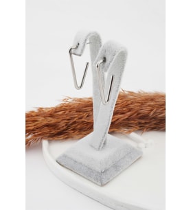 Kadın 316L Paslanmaz Çelik Basic Geometrik 4 cm V Model Küpe