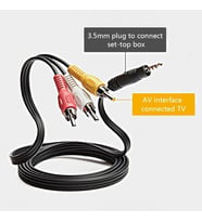 3.5mm Stereo Erkek Jack - 3 RCA AV Kablo 1.2 Metre Uydu Alıcısı, TV, Ses Sistemi Uyumlu