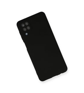 Samsung Galaxy A12 Kılıf Nano İçi Kadife Silikon - Siyah