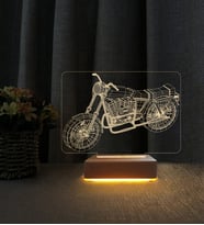 Motorsiklet Tasarımlı Kişiye Özel İsimli 3d Led Masa Lambası Doğum Günü Hediyesi Lamba