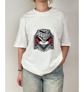 Filistin Temalı Oversize Bisiklet Yaka Unisex Tişört