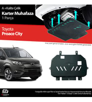 S-Dizayn Toyota Proace City Çelik Karter Muhafaza 2018 Üzeri A+ Kalite (Karışık)