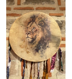 ŞAMAN DAVULU - ASLAN BASKILI (27 CM)
