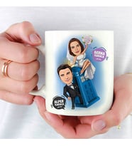 Kişiye Özel Karikatürlü Mutlu Çiftler Kupa Bardak