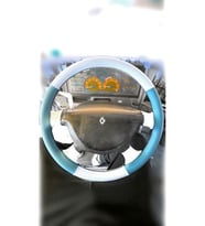 DİKİŞLİ DİREKSİYON KILIFI AÇIK MAVİ/ BEYAZ SİYAH  DİKİŞLİ RENAULT PREMİUM TIR KAMYON İÇİN
