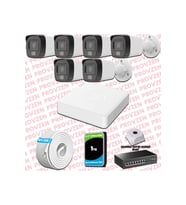 Provzen Hikvision 6 Kameralı IP Full HD Renkli Güvenlik Kamerası Mikrofonlu