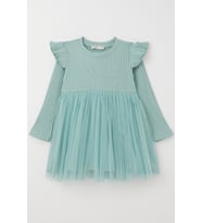 Breeze Kız Çocuk Uzun Kollu Elbise Yazı Nakışlı 1.5-5 Yaş, Mint Yeşili
