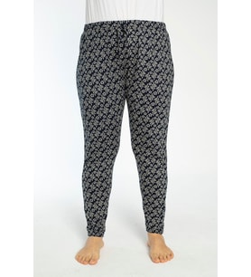 Büyük Beden Cepli Viskon Yazlık Kadın Pijama Altı Tek Alt y19 (Siyah)