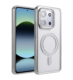 Northcity Xiaomi Redmi 15C 4G Uyumlu Joke Simli Magneticsafe Kılıf - Gümüş