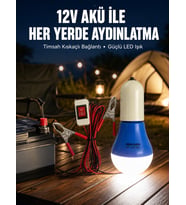 12V LED Ampul Timsah Kıskaçlı Taşınabilir Aydınlatma