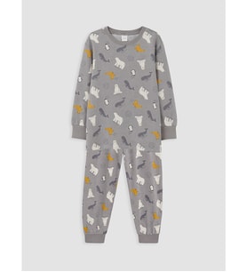 LCW Kids Gri Desenli Erkek Çocuk Pijama Takım