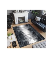 Rovigo Home Dijital Baskı Yıkanabilir Kaymaz Taban Salon Halısı RVG0469 (Siyah)