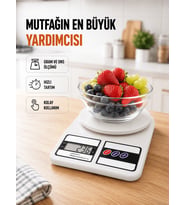 Beyaz Plastik Dijital Mutfak Tartısı – 24x16.8x1.5cm