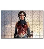 Cakapuzzle Wonder Woman Portre Bulutlar Arkaplan Puzzle Yapboz MDF (Ahşap) (120 Parça)