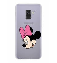Samsung Galaxy A8 (2018)  Kapak Minnie Mouse Tasarımlı Şeffaf Silikon Kılıf