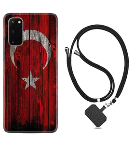 Samsung A02S A03S A10 A12 A13 A21S A22 Kılıf Boyun Askılı Silikon Şanlı Türk Bayrağı 2 1317