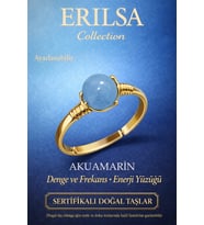 Sertifikalı Denge Frekans Enerji Yüzüğü – Akuamarin Taşı Ayarlamalı Gold Balık Kova İkizler Burcu (Çok Renkli)