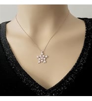 Yıldızlı Kartanem Rose kaplama Gümüş Kolye (Karışık)