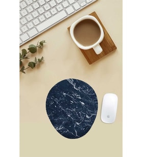 Mavi Mermer Desenli Bilek Destekli Mouse Pad
