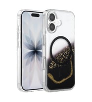 Onegif İphone 17 Lotus Simli Magsafe Kapak - Siyah