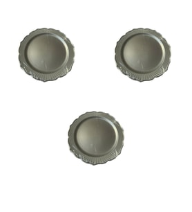 Davet Doğum Günü Parti Sert Plastik Yuvarlak Mika Tabak - 18 Cm. - Gri - 6'lı 3 Paket