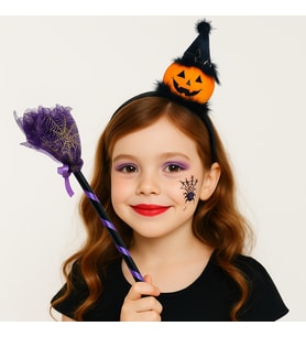 Halloween Cadılar B Taç Bal Kabağı Ponponlu Şapkal
