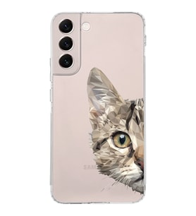 Samsung Galaxy S22 Plus Uyumlu Kamera Korumalı Kapak Catface Tasarımlı  Şeffaf Kılıf