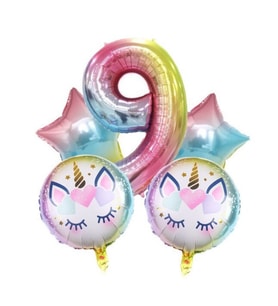 Unicorn 9 Yaş Folyo Balon Set