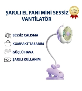 KTFN-14 Şarjlı El Fanı Sessiz Mini Soğutucu Vantilatör