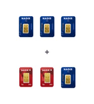 Nadir Gold 24 Ayar 12 Gram Külçe Altın (4 Adet 2,5 Gram Külçe Altın + 2 Adet 1 Gram Külçe Altın )