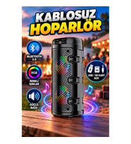Çift Sürücülü Bluetooth 5.0 Kablosuz Hoparlör – Güçlü Bass, Net Tiz, USB, SD Kart ve AUX