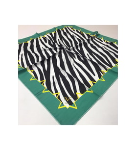Zebra Desen Black Seri Twill Eşarp Eşarp Askısı ile Birlikte 90x90 cm Mint Siyah