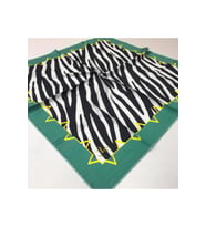 Zebra Desen Black Seri Twill Eşarp Eşarp Askısı ile Birlikte 90x90 cm Mint Siyah