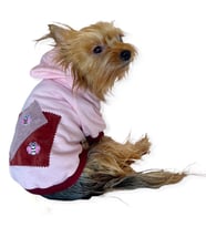 Pink Burgundy Bee Kapşonlu Sweatshirt Köpek Kıyafeti 