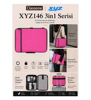 Classone 3in1 Serisi CLK146 13,14 inch Uyumlu Tablet Laptop El ve Omuz Çantası Pembe