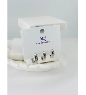 Zirkon Taşlı Üçlü Kombin Küpem - Kp00390