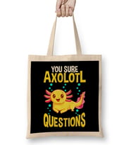 Cute You Sure Axolotl Questions Walking Fish Pun Bez Çanta Uzun Saplı