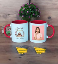 Baykuş Kupa Bardak Kırmızı Fotoğraflı