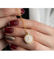 925 Ayar Gümüş Gold Harf Kolye