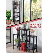 6 Katlı Modüler Raf Banyo Düzenleyici Mutfak Balkon Salon Bahçe Organizeri
