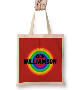 Zion Williamson - Basketball gifts Vintage Retro Rainbow Quotes For BOYS AND Dad Bez Çanta Uzun Saplı
