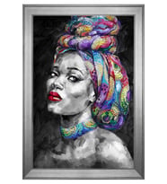 Kadın Motifli Kanvas Tablo 80 x 110 cm Silver Çerçeve