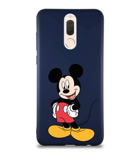 Huawei Mate 10 Lite Soft Premier Kapak Mickey Mouse-E Tasarımlı Silikon Kılıf - Lacivert (Şeffaf)