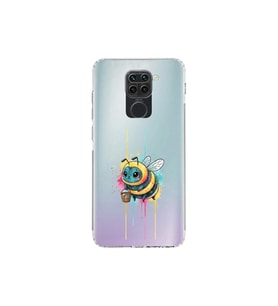 Redmi Note 9 ile uyumlu Splash arı tasarımlı şeffaf silikon kılıf