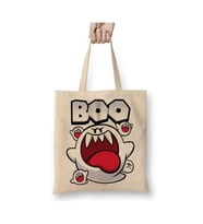 Süper Mario Boo Beyaz Bez Çanta Uzun Saplı Alışveriş Çantası Plaj Çantası