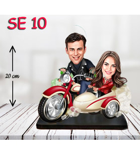 Kişiye Özel Ahşap Biblo - Motor Kullanan Çift